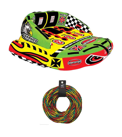 SPORTSSTUFF Chariot Warbird 3 Triple Rider Towable + 60' Tube Rope | 53-1790
