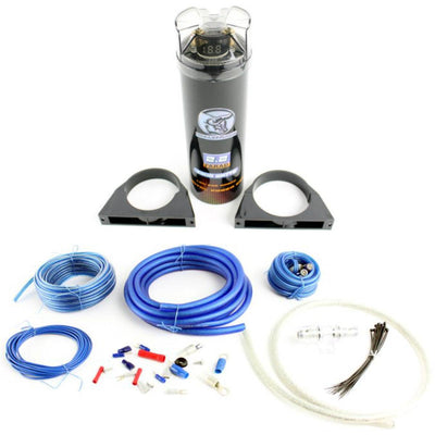 Bullz Audio BCAP2.2 Farad Capacitor + EPAK4B 4 Gauge Amp Wiring Kit BGE4BB Combo