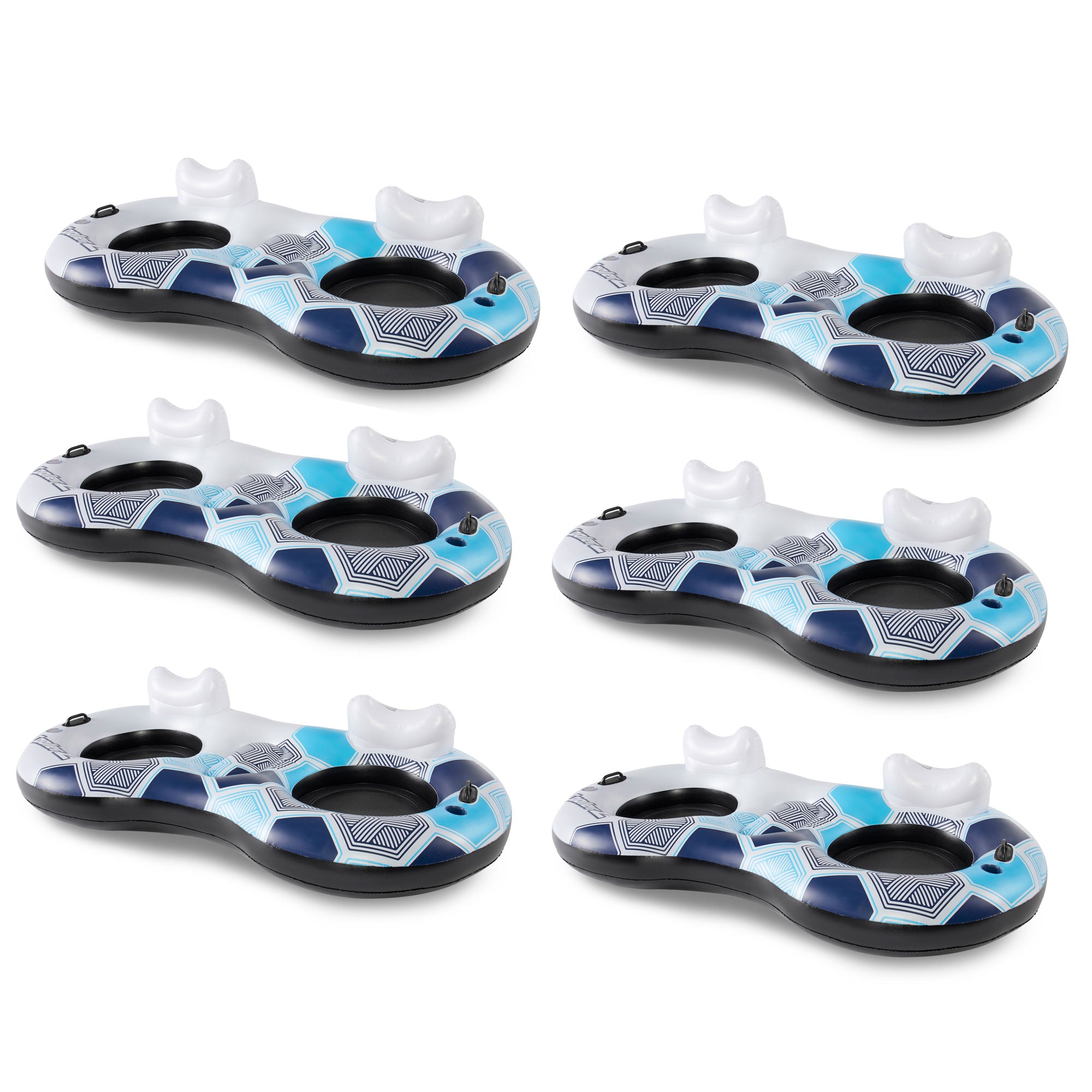 Bestway Rapid Rider Inflatable Round 2 Person Water Tube w/ Handles (6 Pack) - VMInnovations