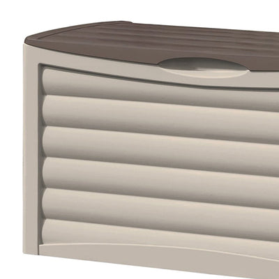 Suncast DB8300 83 Gallon Resin Outdoor Patio Storage Deck Box, Taupe (2 Pack)