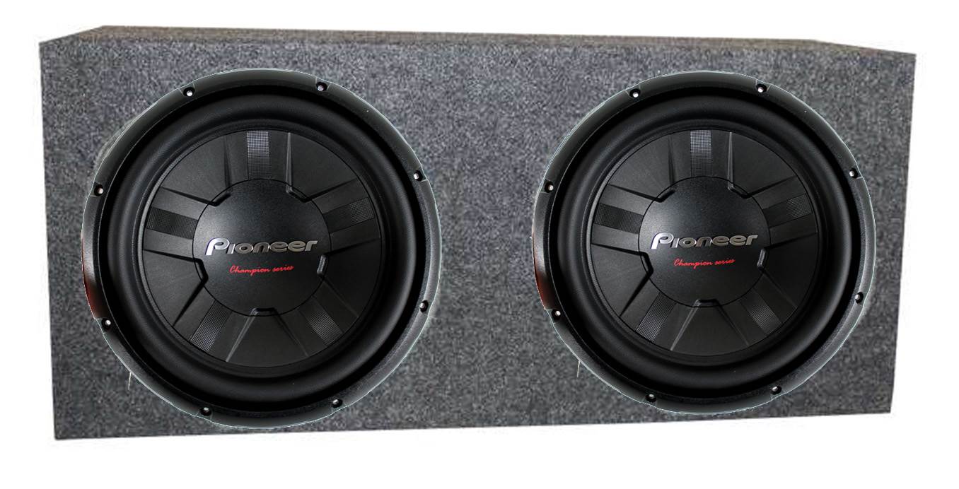 2) Pioneer TS-W311D4 12 Inch 2800W Car DVC Subwoofers + Sealed Enclosure Box