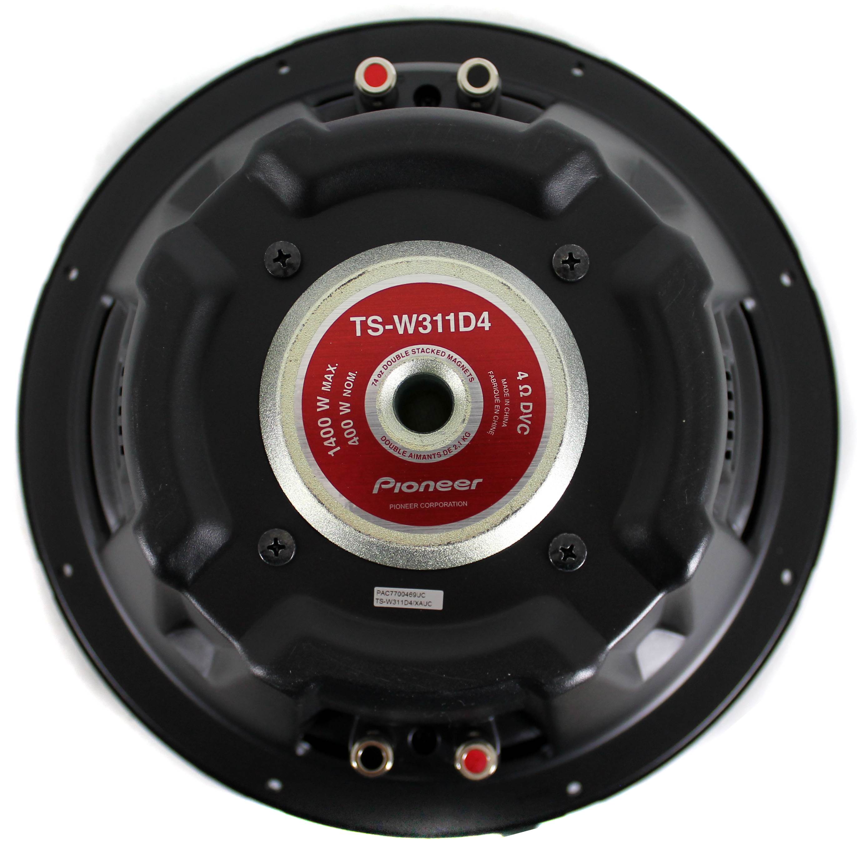 2) Pioneer TS-W311D4 12 Inch 2800W Car DVC Subwoofers + Sealed Enclosure Box