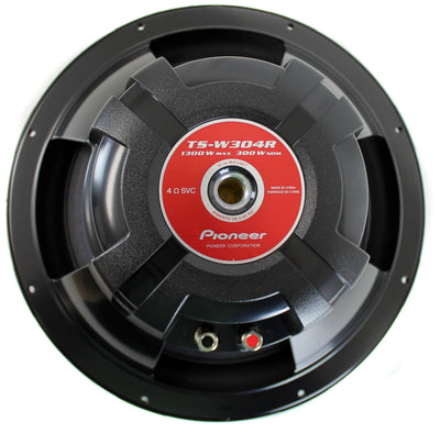 2) Pioneer TS-W304R 12" 2600W Champion Subwoofers SVC Car Subs Pair + Sealed Box