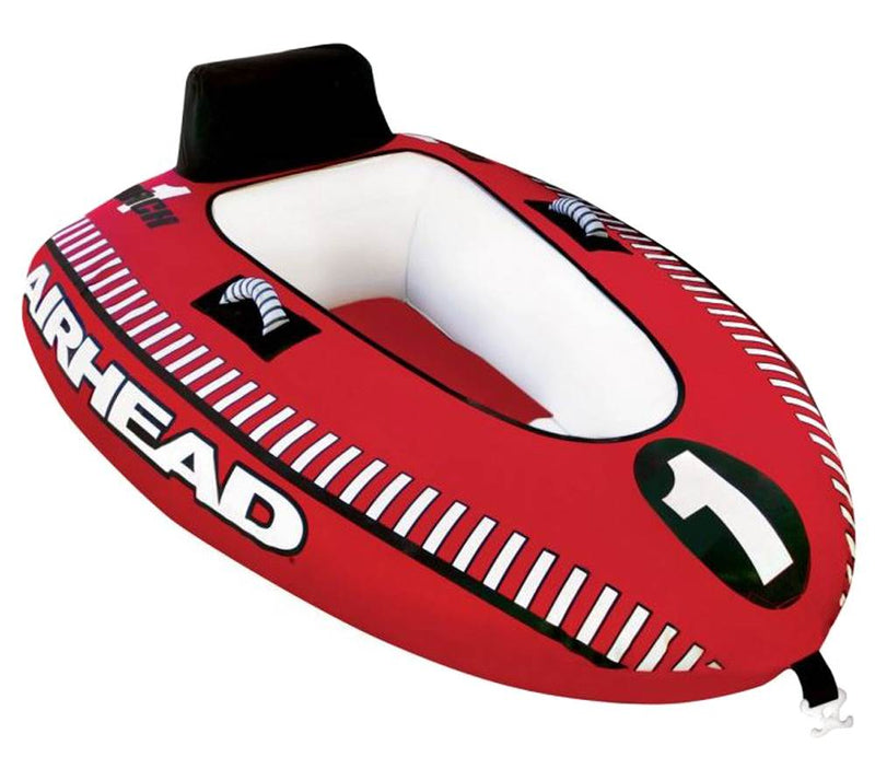 Airhead Mach 1 Single Rider Inflatable Boat Towable Tube + Tow Harness | AHM1-1