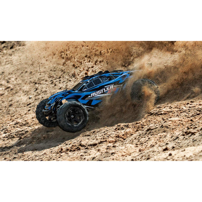 Traxxas Rustler 4x4 Performance Stadium Truck, 1/10 Scale, 4WD, Blue (Open Box)