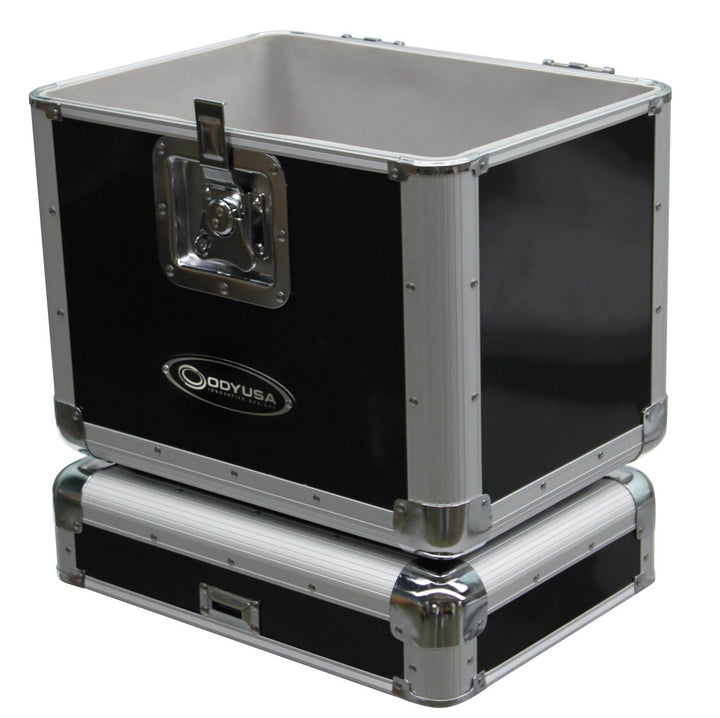 Odyssey KROM Stackable Record Utility Case for 70 12" Vinyl Records & LPs, Black - VMInnovations