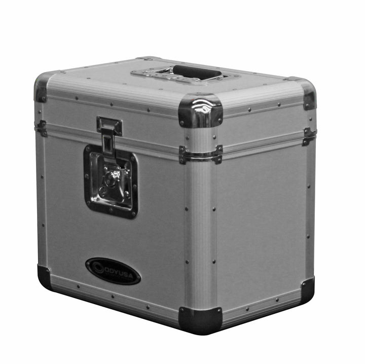 Odyssey KLP2-SILVER 70 12" LP Vinyl Records Stacking Utility Krom Transport Case