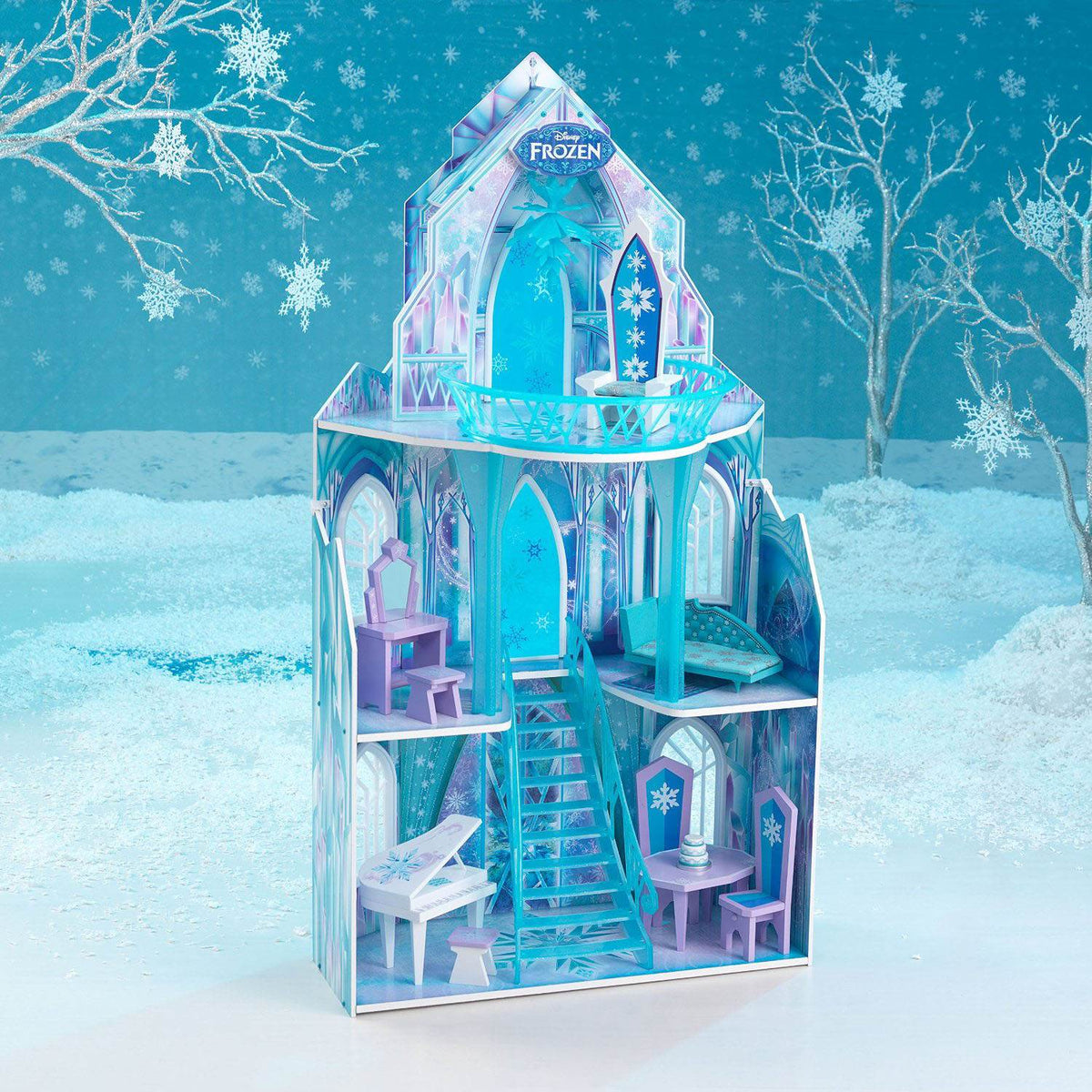KidKraft Disney's Frozen Ice Castle Dollhouse 5 Rooms and Chandelier (Open Box)