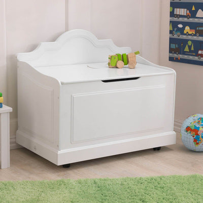 KidKraft Raleigh Kids Wooden Toy Box Chest and Bench, White 14972 (Open Box)