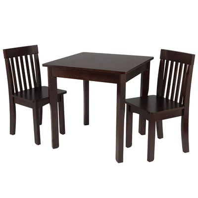KidKraft Avalon Square Children's Table and 2 Chair Kids Set, Espresso (Used)