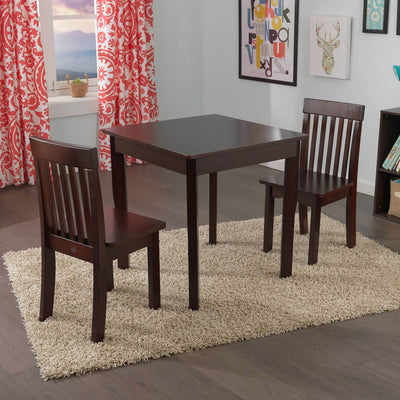 KidKraft Avalon Square Children's Table and 2 Chair Kids Set, Espresso (Used)