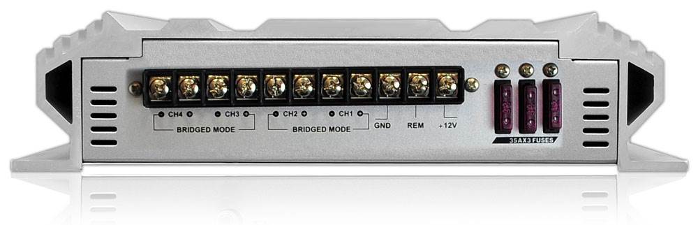 Lanzar 6000W 4 Channel Amp MOSFET Car Stereo Amplifier + Bass Knob | VIBE452N
