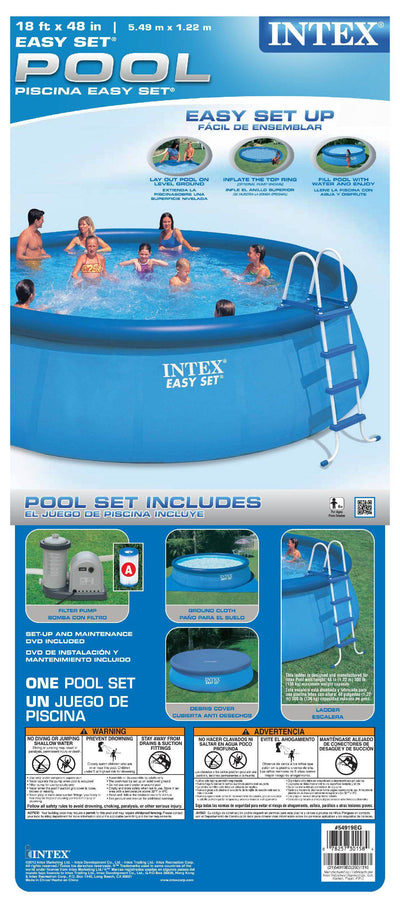 Intex 18 Feet x 48 Inches Easy Set Pool Set with Ladder and Pump (Open Box)