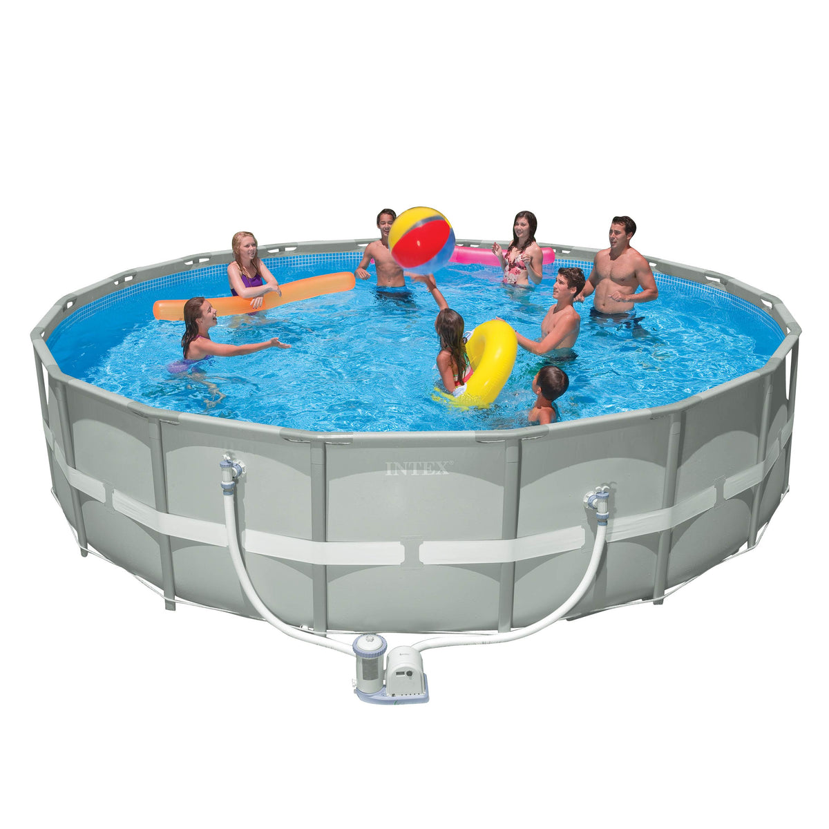 Intex 18 Feet x 48 Inches Ultra Frame Pool Set with Ladder | 54953EG (Open Box)