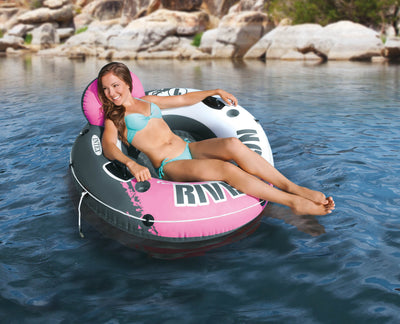 Intex River Run I Inflatable Water Lounge Tube 1-Person | Pink (Open Box)