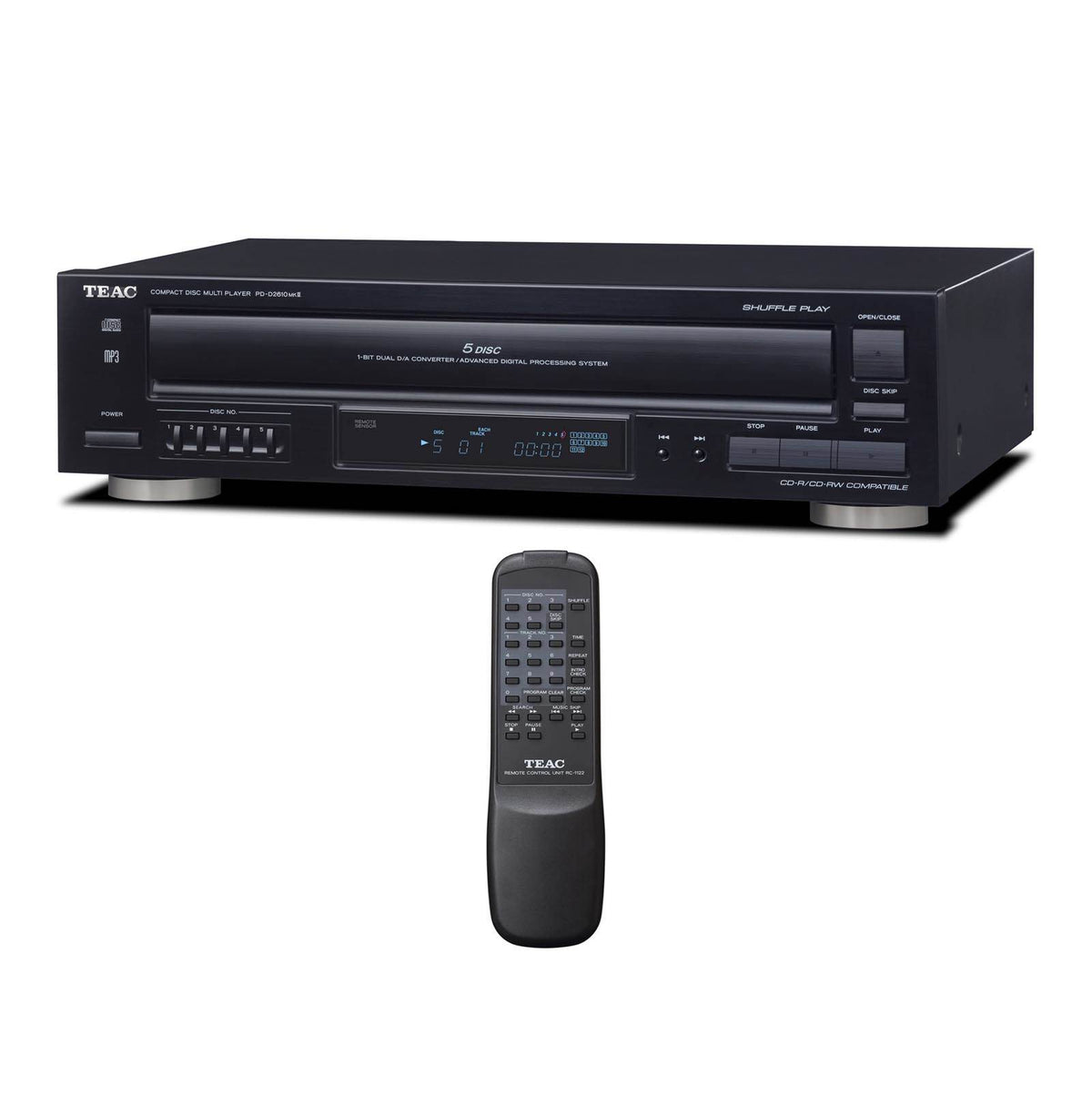 TEAC 5-Disc Carousel CD Changer MP3 WMA Playback Player w/ Remote (Open Box)