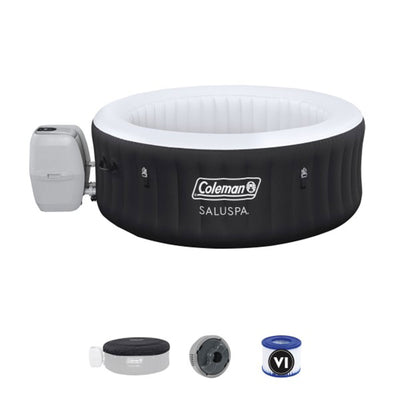 Coleman SaluSpa AirJet Inflatable Round Hot Tub with 60 Soothing Jets, Black - VMInnovations