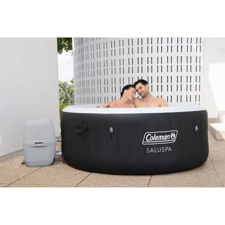 Coleman Miami AirJet Inflatable Round Hot Tub 120 Soothing Jets, Black(Open Box) - VMInnovations