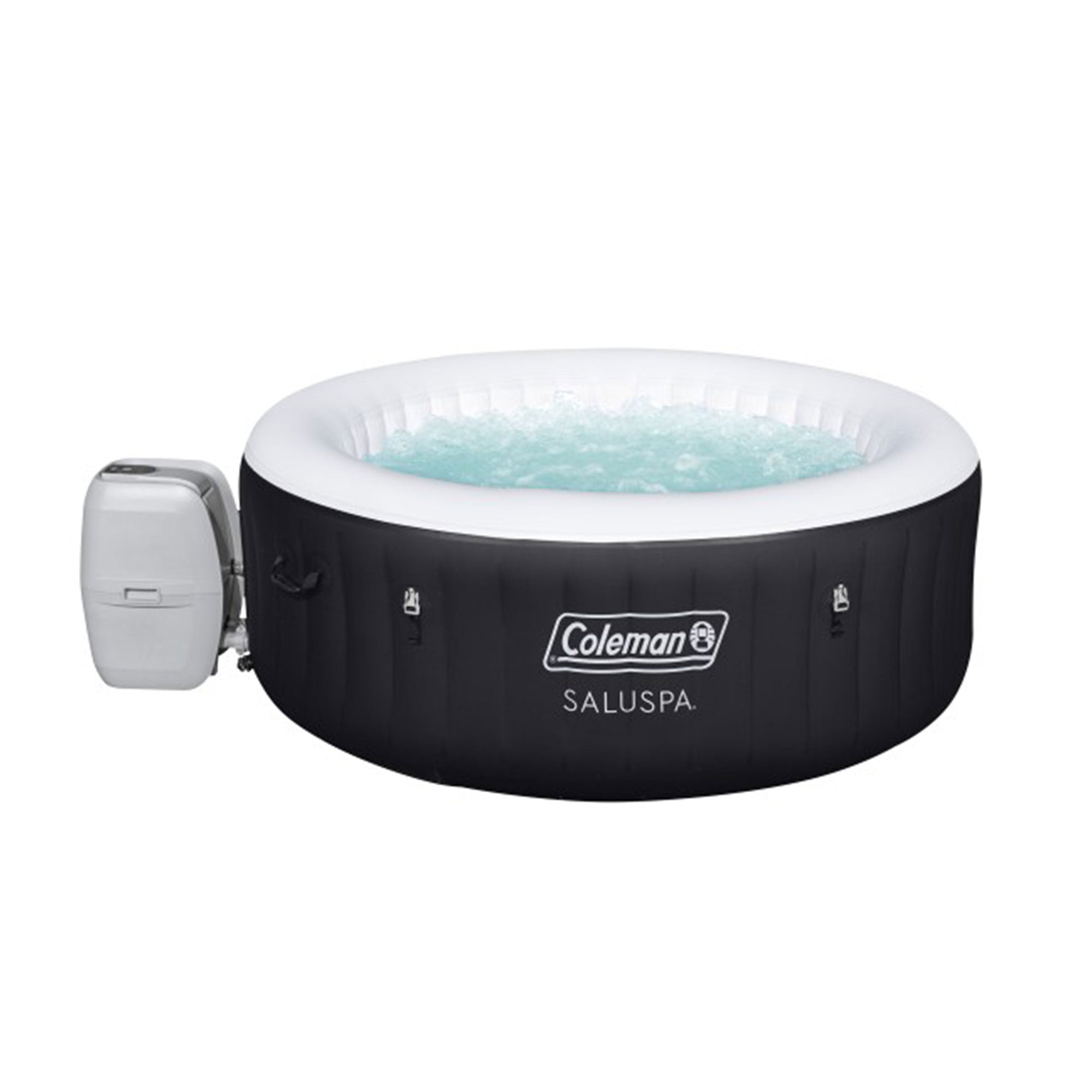 Coleman SaluSpa Miami AirJet Inflatable Round Hot Tub w/120 Soothing Jets, Black