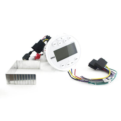 Pyle PLMR90UW Bluetooth Marine ATV USB/Aux White Receiver + 2) 6.5" Speakers
