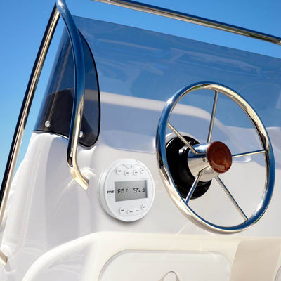 Pyle PLMR90UW Bluetooth Marine ATV USB/Aux White Receiver + 2) 6.5" Speakers