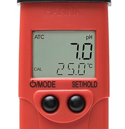 Hanna Instruments HI98127 LCD pHep 4 Waterproof pH & Temperature Meter, Red