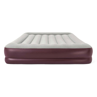 Bestway Tritech Inflatable Queen Air Mattress with Electric Pump, Maroon (Used)