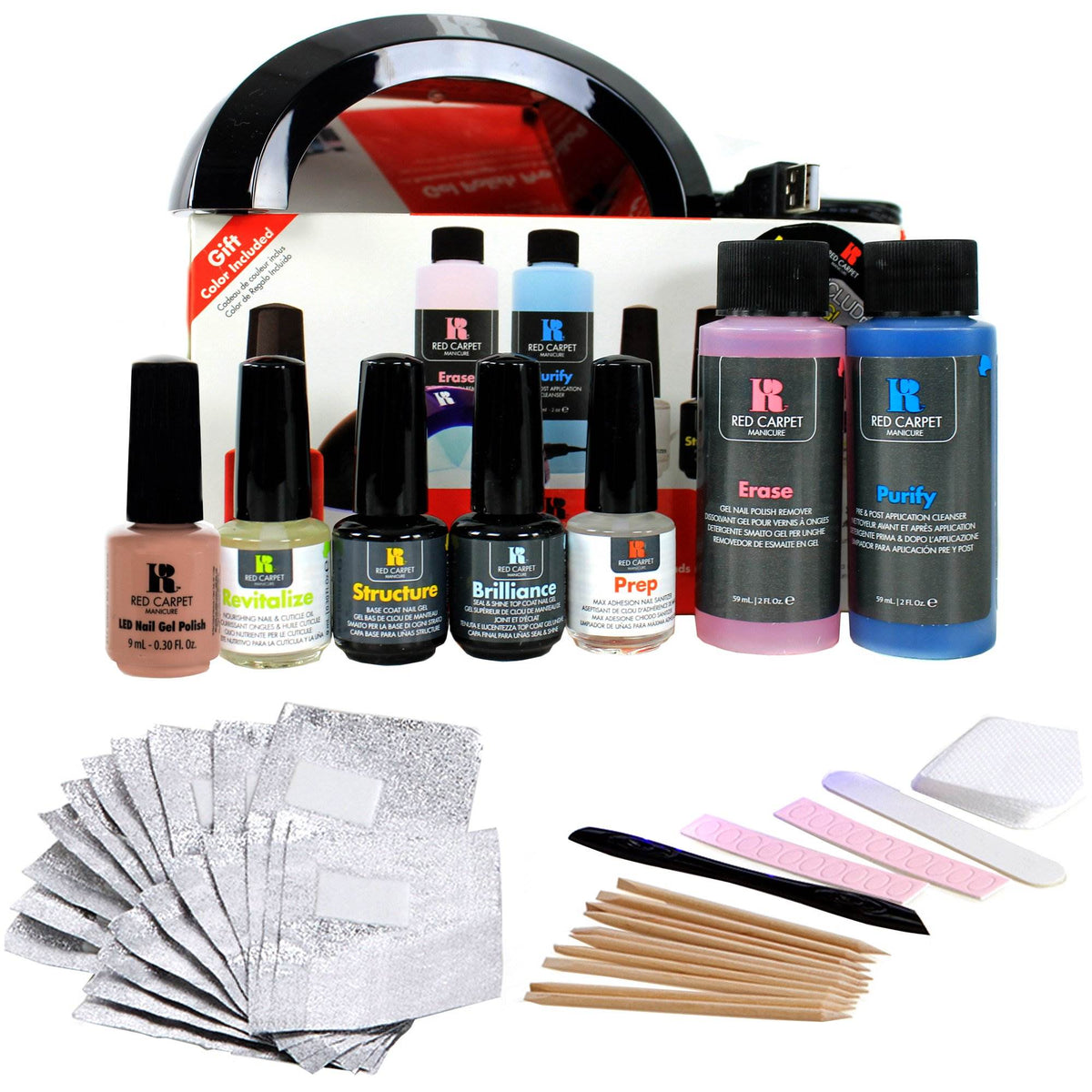 Red Carpet Manicure Pro 45 LED Gel Nail Polish Kit Starter Package (Open Box)