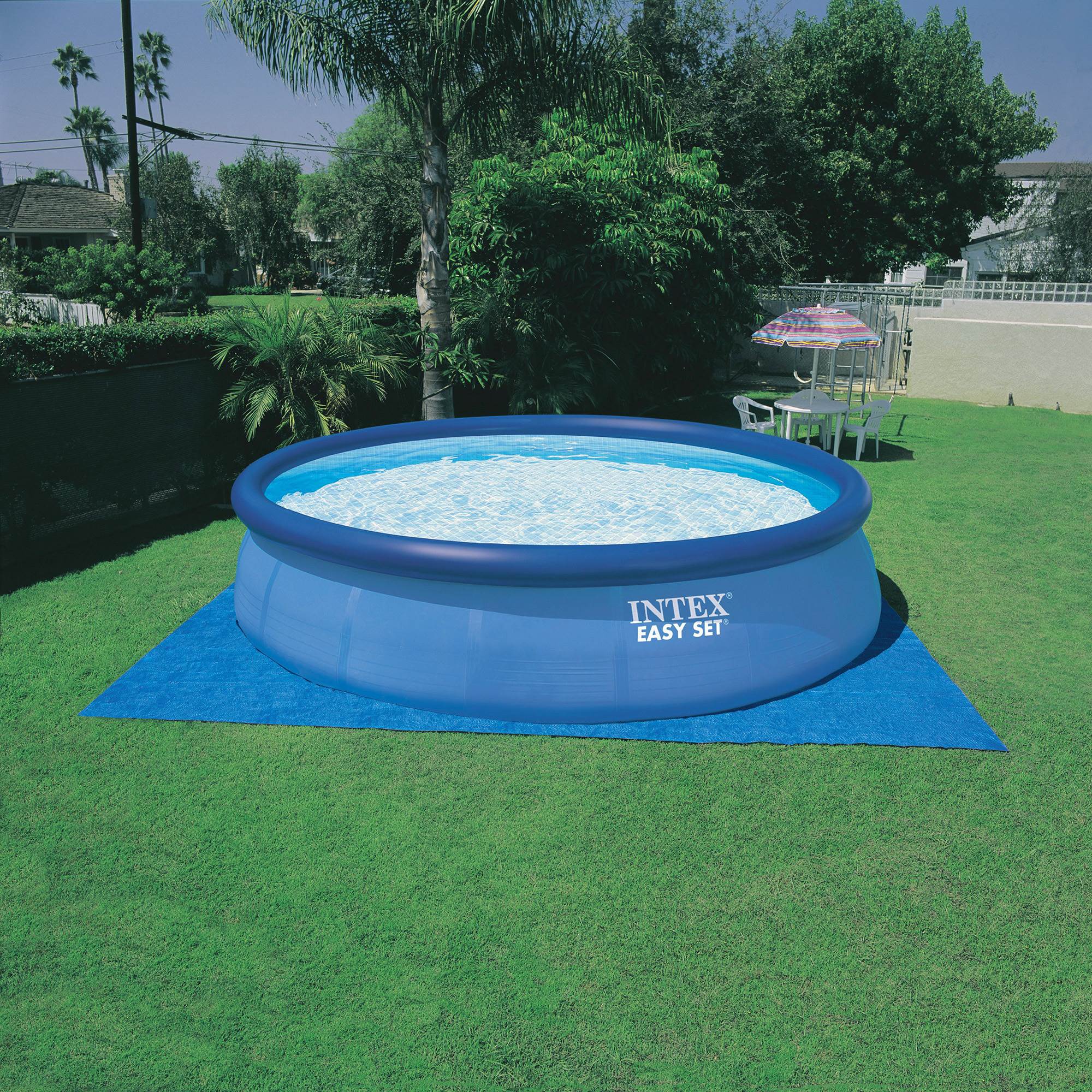 Intex 15 Feet x 36 Inches Easy Set Pool Set with Ladder and Pump (Open Box)