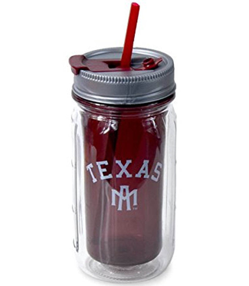 Cool Gear 16 Ounce Texas A&M Aggies Tailgate Mason Jar Water Bottle (2 Pack)