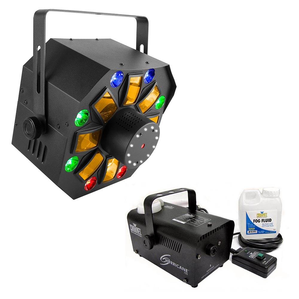 Chauvet DJ Swarm Wash FX LED Derby Wash Light + Hurricane 700 Smoke Machine