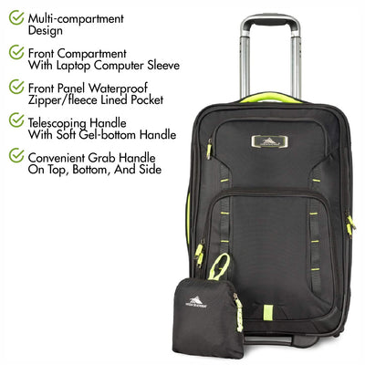 High Sierra Wheeled Carry on Bundle with Rolling Duffle and Backpack (Open Box)