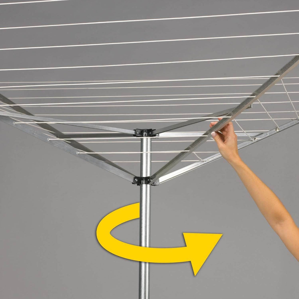 Household Essentials 12-Line Outdoor Umbrella-Style Clothes Dryer, Silver | Used