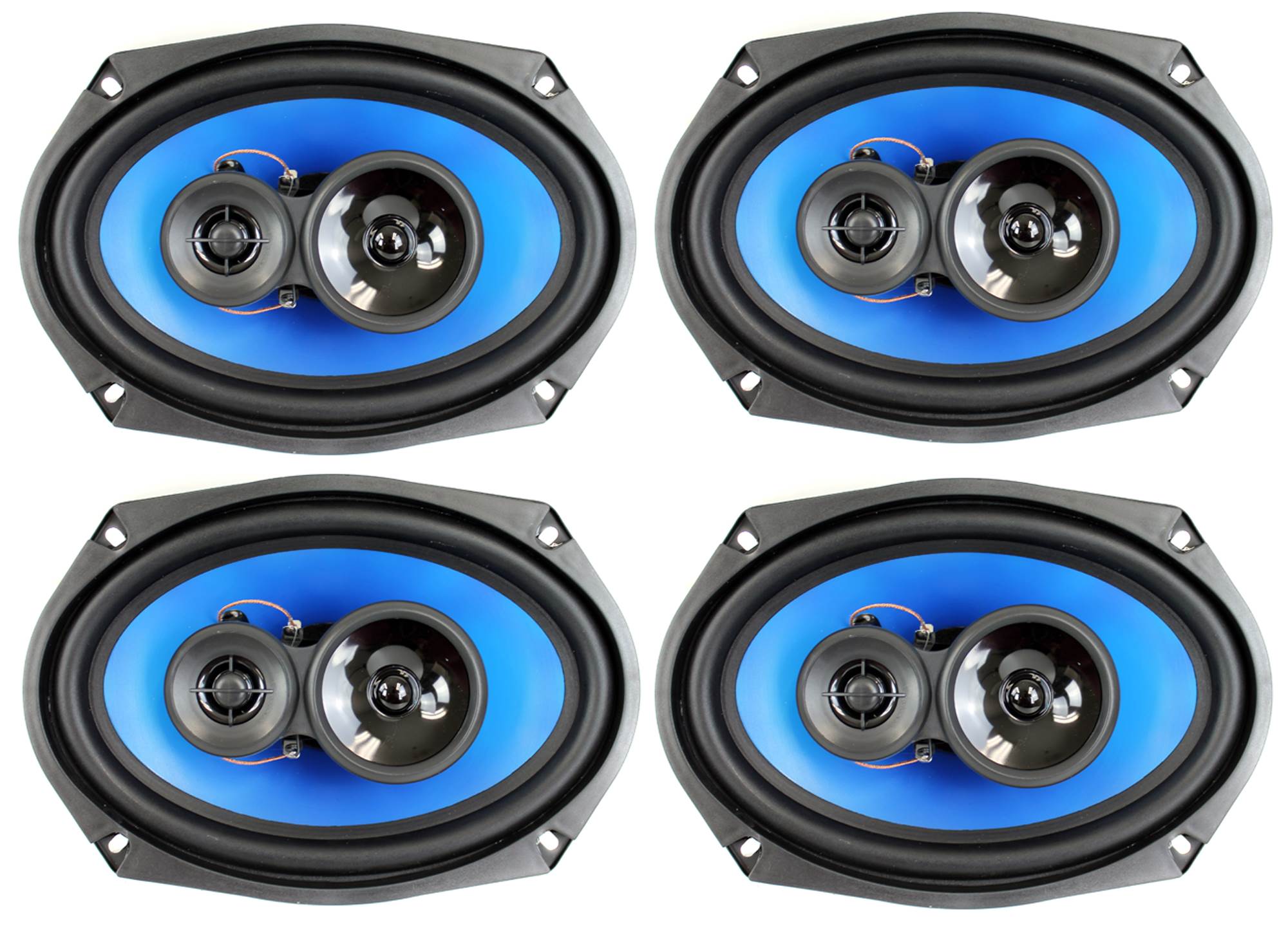 4) Q Power 6x9" 700 Watt 3-Way Car Audio Stereo Coaxial Speakers Four | QP693