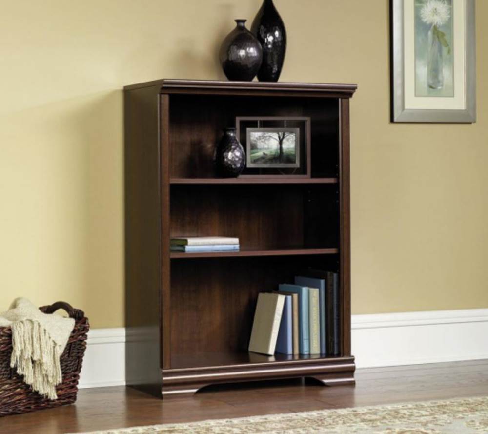 Sauder Furniture Carolina Estate 3-Shelf Adjustable Bookcase | Cherry (Open Box)