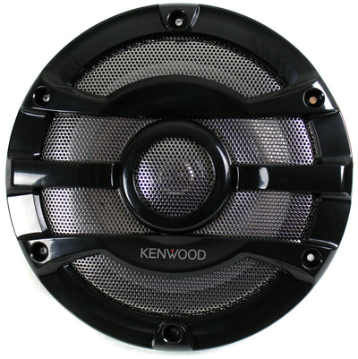 2) Kenwood 8 Inch 300 Watt Powersports/Marine Boat Black Speakers (Open Box)