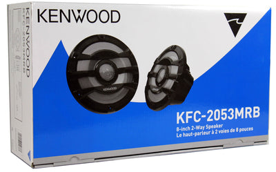 2) Kenwood 8 Inch 300 Watt Powersports/Marine Boat Black Speakers (Open Box)