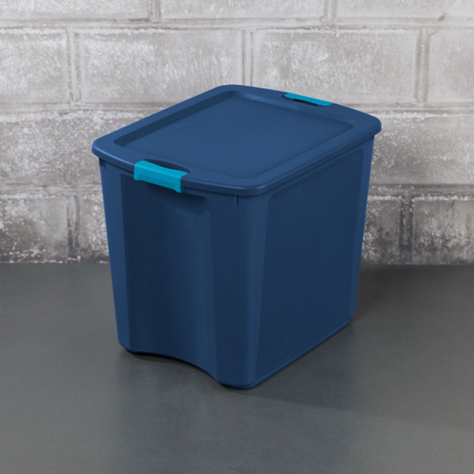 Sterilite 26 Gal Latching Lid Storage Tote Container w/ Handles, Blue (8 Pack) - VMInnovations