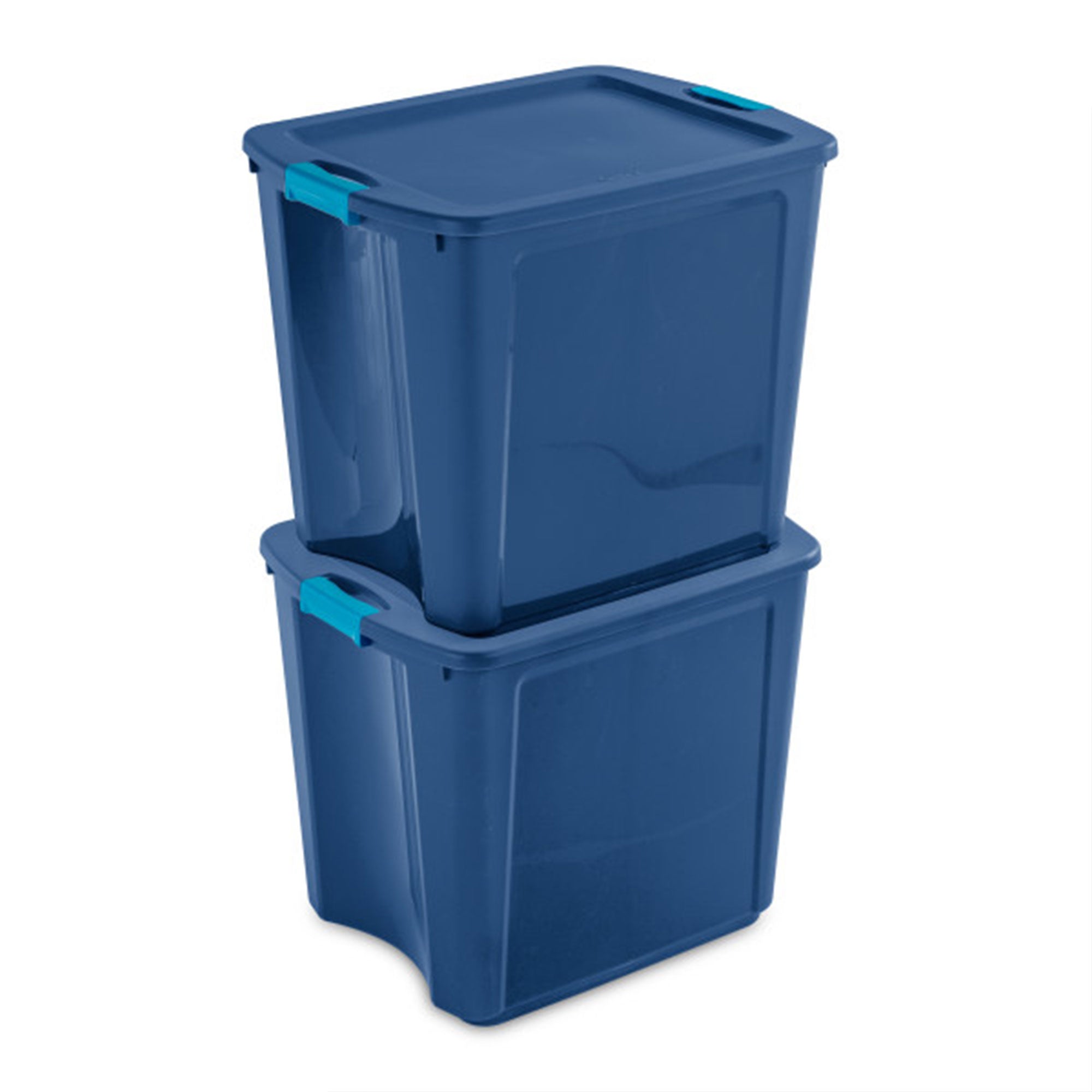Sterilite 26 Gal Latching Lid Storage Tote Container w/ Handles, Blue (12 Pack) - VMInnovations