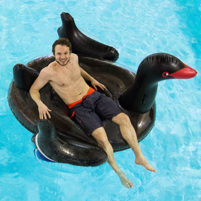 Swimline Black Swan Inflatable Float + Electric Air Pump Inflator | 90628+9095 - VMInnovations