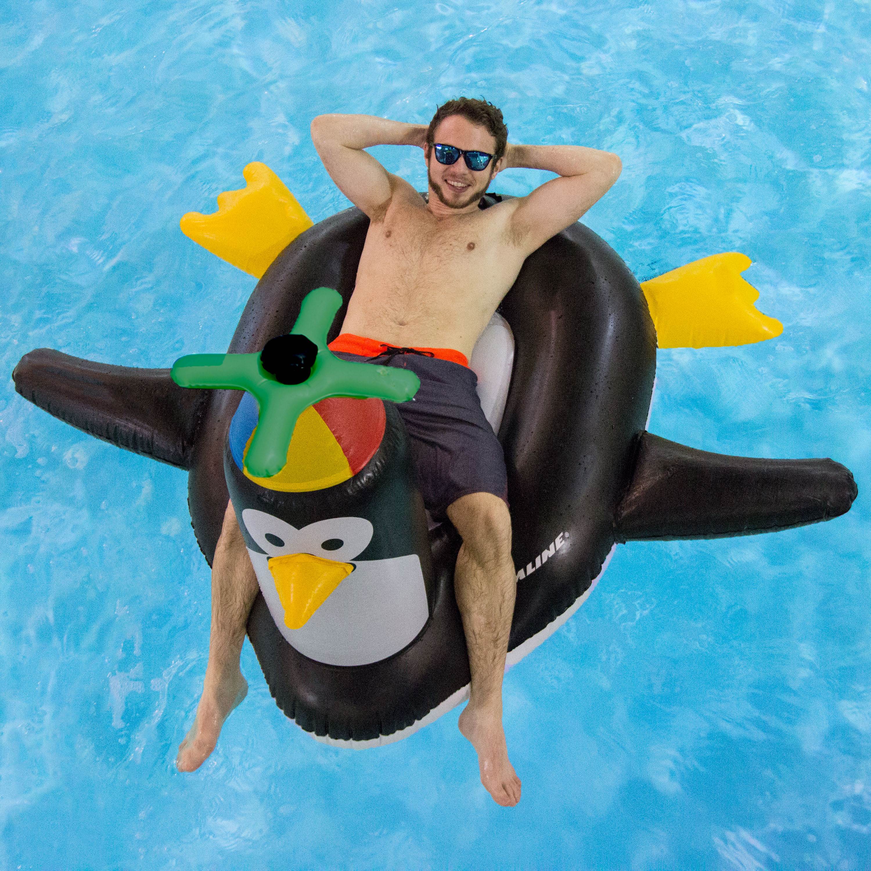 Swimline Giant Happy Penguin Float + Electric Air Pump Inflator | 90630+9095 - VMInnovations