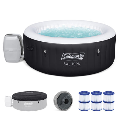 Coleman SaluSpa 4 Person Inflatable Hot Tub Spa with 3 Filter Cartridge Refills