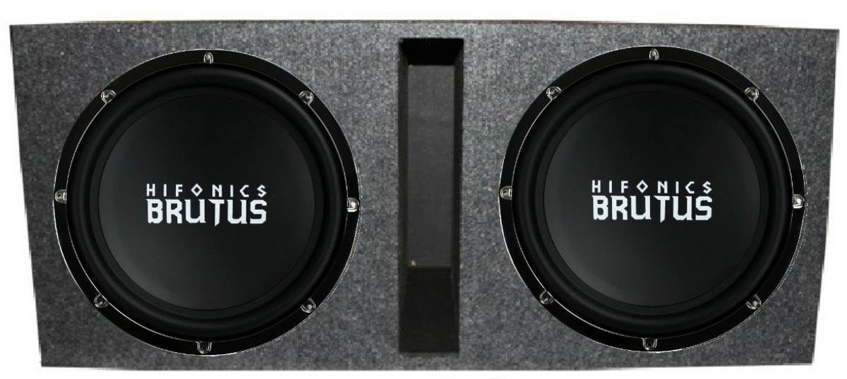 2) Hifonics BRZ15D4 Brutus 15" 1200W Subwoofers + Vented Ported Box Enclosure