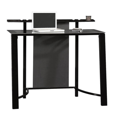 Sauder Furniture Mirage Desk with Tempered Glass Top, Black SF-411969 (Open Box)