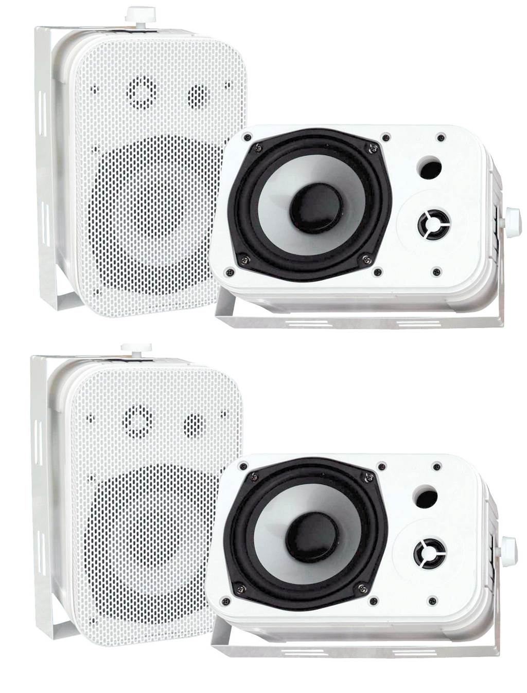 Pyle PDWR40W 5.25" White Indoor/Outdoor Waterproof Home Theater Speakers, 2 Pair - VMInnovations
