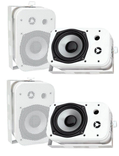 Pyle PDWR40W 5.25" White Indoor/Outdoor Waterproof Home Theater Speakers, 2 Pair - VMInnovations