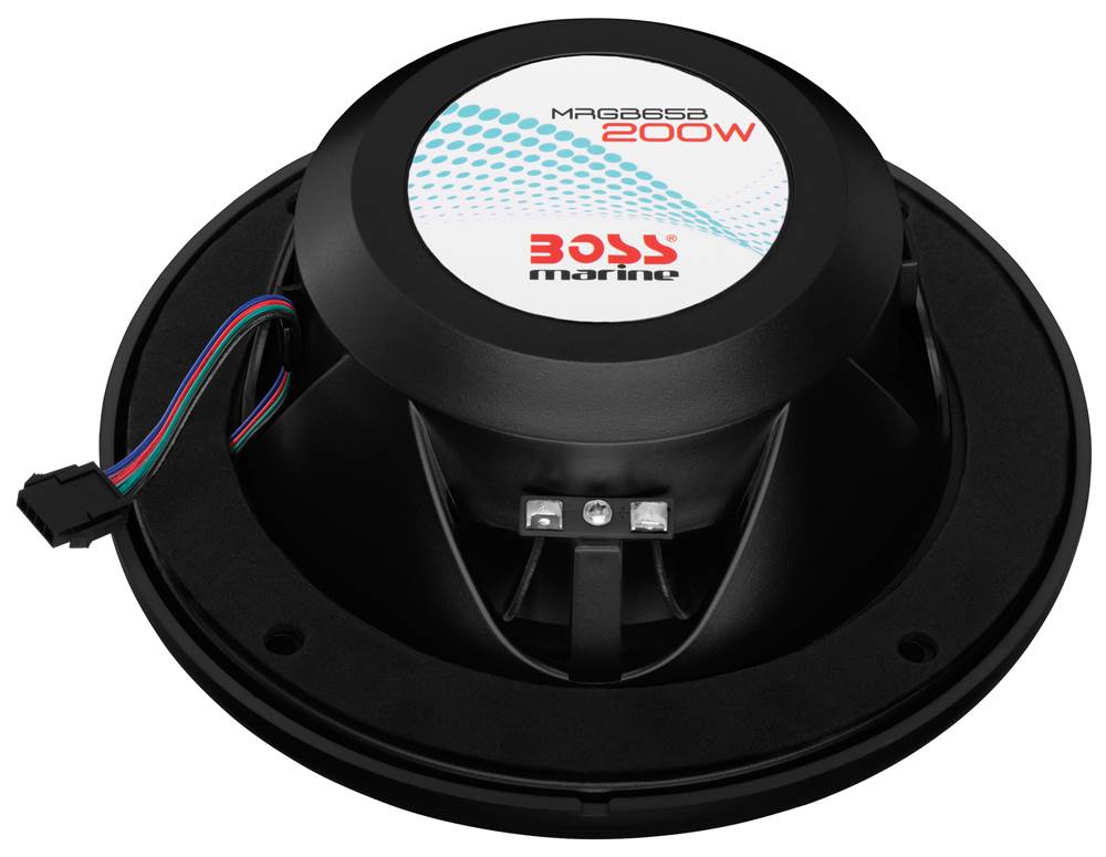4) BOSS Audio MRGB65B 6.5" 400W Boat Marine RGB LED Light Speakers Black 2 Pairs