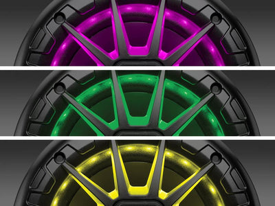 4) BOSS Audio MRGB65B 6.5" 400W Boat Marine RGB LED Light Speakers Black 2 Pairs