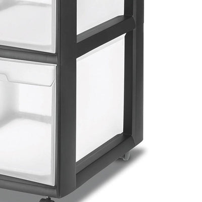 Sterilite 2-Drawer Plastic Black File Cart for Home or Office Storage (Open Box)