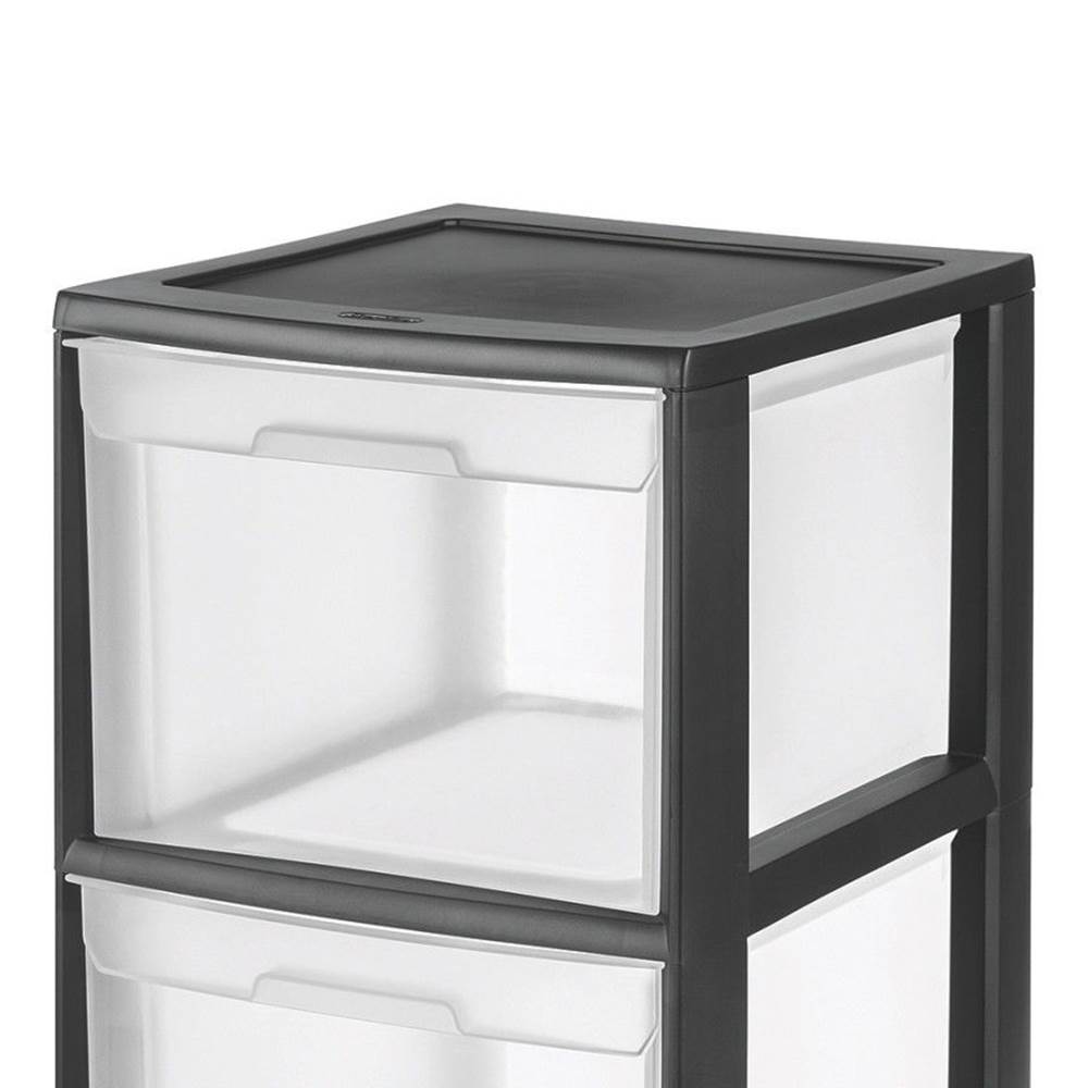 Sterilite 2-Drawer Plastic Black File Cart for Home or Office Storage (Open Box)